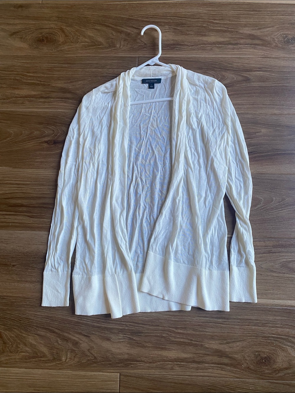 Ann Taylor Cream Open-Front Women’s Cardigan Sweater